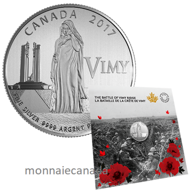 2017 - $3 - Pice en argent pur - 100e anniversaire de la bataille de la crte de Vimy