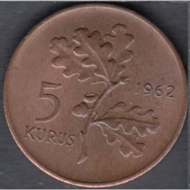 1962 - 5 Kurus - Unc - Turquie