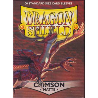Dragon Shield - 100 Protecteurs Cartes Format Standard Crimson Mat