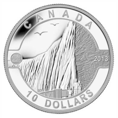 2013 - $10 - 1/2 oz Fine Silver Coin - Niagara Falls
