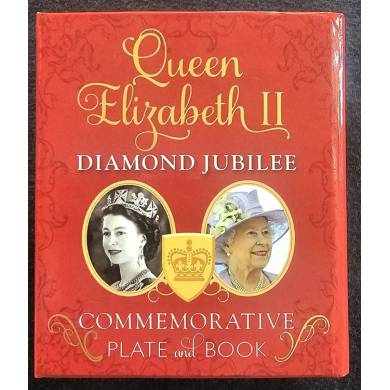 Queen Elizabeth II Diamond Jubilee Commemorative Plate and Book