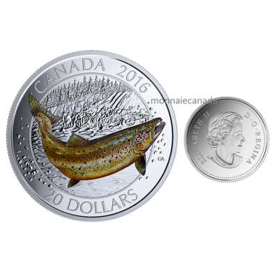 2016 - $20 - Argent fin  Salmonids du Canada - Le saumon de l'Atlantique