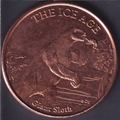 The Ice Age - Giant Sloth - 1 oz .999 Cuivre Fin