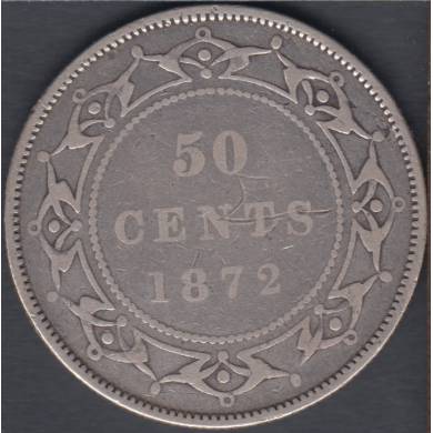 1872 H - VG - 50 Cents - Newfoundland