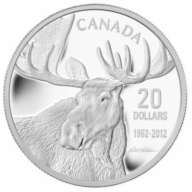 2012 - $20 - Canada Dollars Argent Fin - Robert Bateman - L'Orignal Male - Sans Taxe