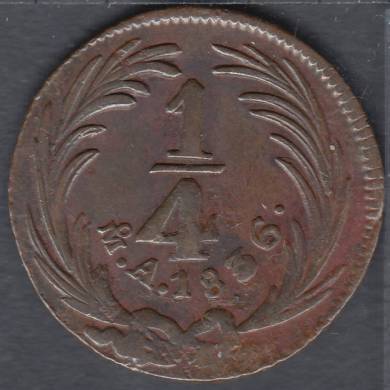 1836 Mo - 1/4 Real - EF - Mexico