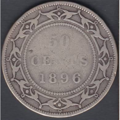 1896 - Obverse #2 - Small 'W' - VG - 50 Cents - Terre Neuve
