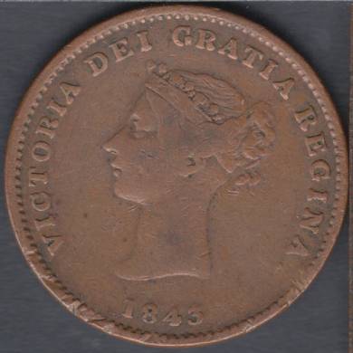 1843 - VG - Victoria Dei Gracia Regina - New Brunswick Half Penny Token - NB-1A2