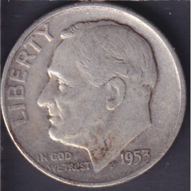 1953 D - Roosevelt - 10 Cents USA
