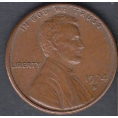 1974 D - AU - UNC - Lincoln Small Cent