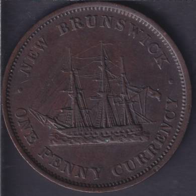 1854 - VF - Victoria Dei Gracia Regina - New Brunswick One Penny Token - NB-2B1