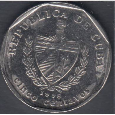 1998 - 5 Centavos - Convertible Peso - Cuba