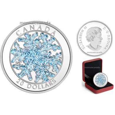 2017 - $20 - 1 oz. Pure Silver Coloured Coin – Snowflake