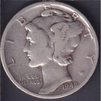 1942 - Mercury - 10 Cents USA
