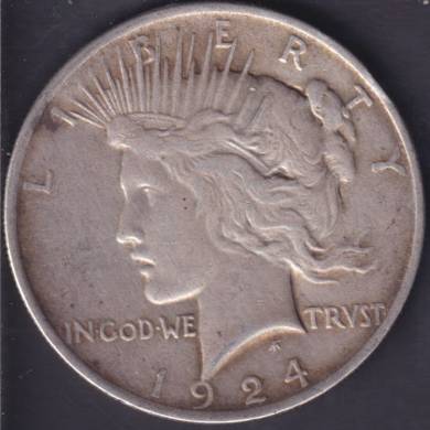 1924  - VF - Peace Dollar USA