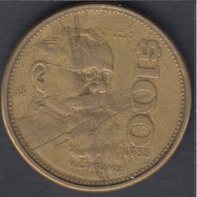 1985 Mo - 100 Pesos - rafflures - Mexique