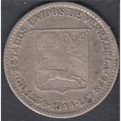 1944 - 25 Centimos - Venezuela