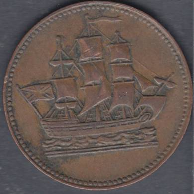 1835 - VF - Ship Colonies & Commerce - Half Penny Token - PE-10-30 - P.E.I.