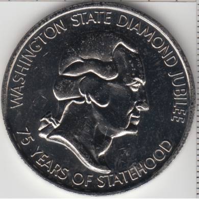 1964 -1889 - 75 Years of Statehood - Washington Diamond Jubilee - Medal