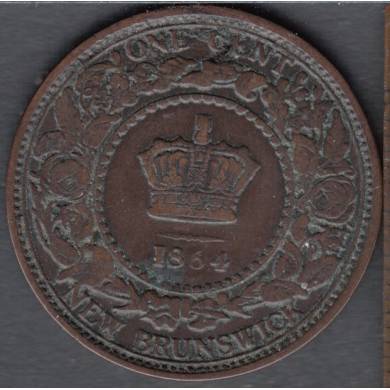 1864 - Small '6' - VG/F - 1 Cent - New Brunswick