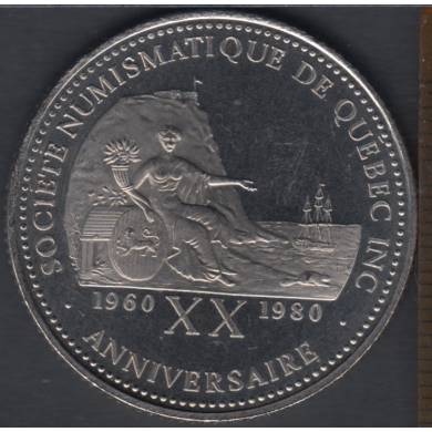 Quebec Socit Numismatique  - 1980 - 1960 - 20 Ann. - $1 Trade Dollar