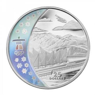 2008 $25 Dollars Sterling Silver - Home of the Vancouver 2010 Olympic