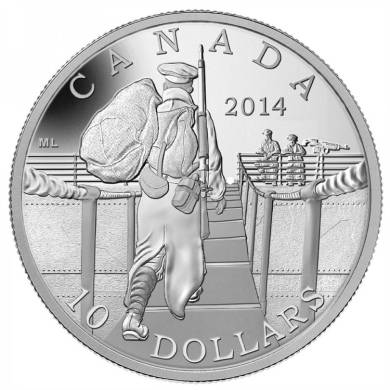 2014 - $10 - Pice de 1/2 oz en argent fin - La mobilisation d'une nation