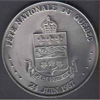 Jerome Remick - 1987 - Fte Nationale du Qubec - Silver Plated - Medal