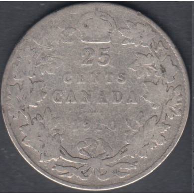 1910 - G/VG - Canada 25 Cents