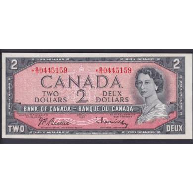 1954 $2 Dollars - UNC - Beattie Rasminsky - Prefix *B/B - Replacement