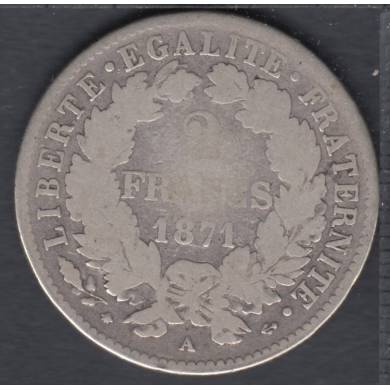 1871 A - 2 Francs - France