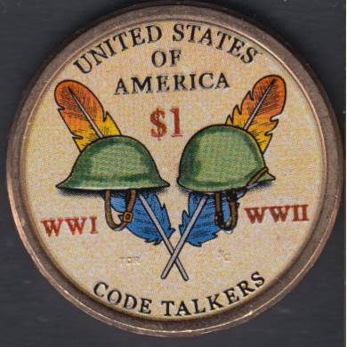 2016 P - B.Unc - Colored - Code Talkers - Native Dollar