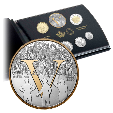 2020 - Ensemble preuve numismatique en argent pur - 75e anniversaire du jour de la Victoire en Europe