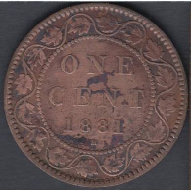 1881 H - Fine - Cleaned - Canada Large Cent