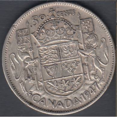 1947 - VF - Curved '7' - Canada 50 Cents