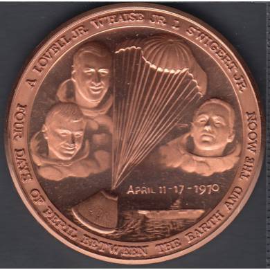 1970 - Apollo XIII - Ex Lunar, Scientia - J. Lovell J. Swigert & F. Haise Jr. - April 11-17, 1970 - Médaille #11261