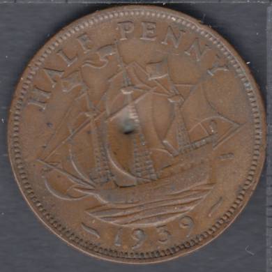 1939 - Half Penny - Damage - Great Britain