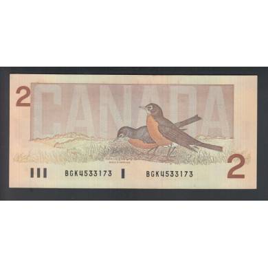 1986 $2 Dollars - AU/UNC - Thiessen Crow - Préfixe BGK