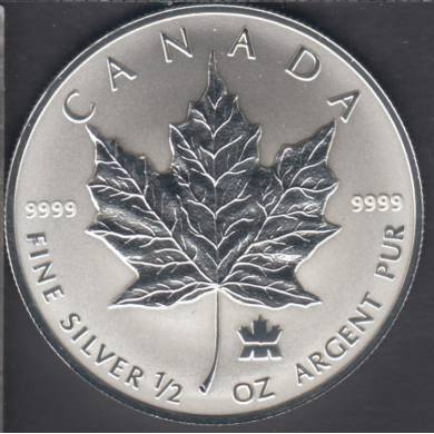 2004 Canada $4 Dollars - 1/2 oz Silver Maple Leaf - Privy Mark
