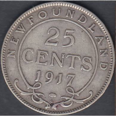 1917 C - Fine - 25 Cents - Newfoundland