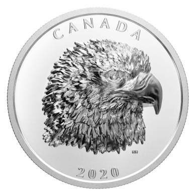 2020 $25 Dollars - Pure Silver Exceptional High Relief Coin - Proud Bald Eagle
