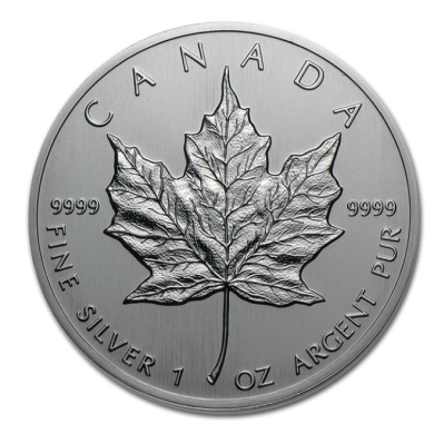 1988 Canada $5 Dollars Maple Leaf  99,99% Fine Silver 1 oz Coin *** COIN MAYBE TONED ***