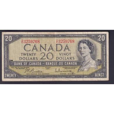 1954 $20 Dollars - Fine - Beattie Rasminsky - Prfixe X/E