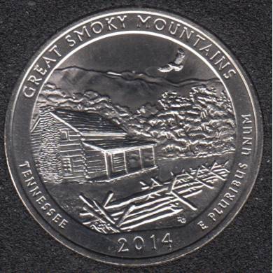 2014 S - Great Smoky Mountains - 25 Cents