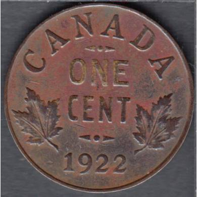 1922 - VF - Cleaned - Canada Cent
