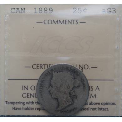 1889 - AG 3 - ICCS - Canada 25 Cents