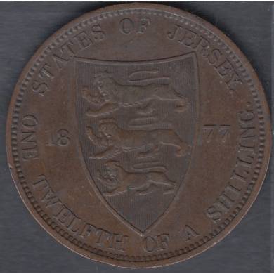 1877 H - 1/12 de Shilling - EF - Jersey