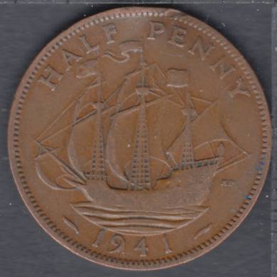 1941 - Half Penny - Tranche Endommag - Grande Bretagne
