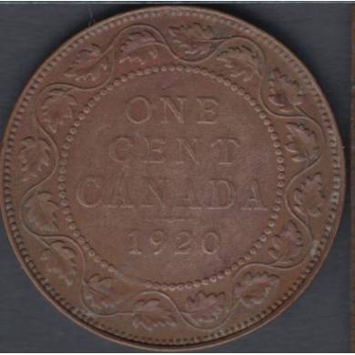 1920 - VG/F - Stained - Canada Large Cent