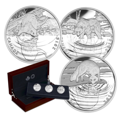 2016 $10 Dollars - Fine Silver 3 Coins Set - Reflections of Wildlife